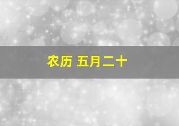 农历 五月二十